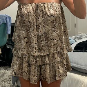 Eesome Snake Print Strapless Romper
